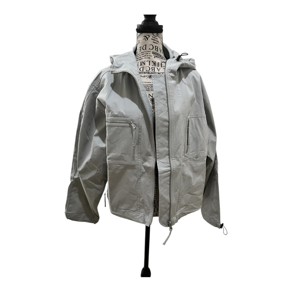 Thakoon Jacket, Pale Gray color Size Medium NWT TECHNICAL WINDBREAKER